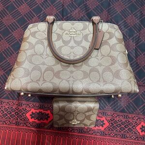 Coach Mini Lillie Carryall satchel handbag and coach coin purse - good condition